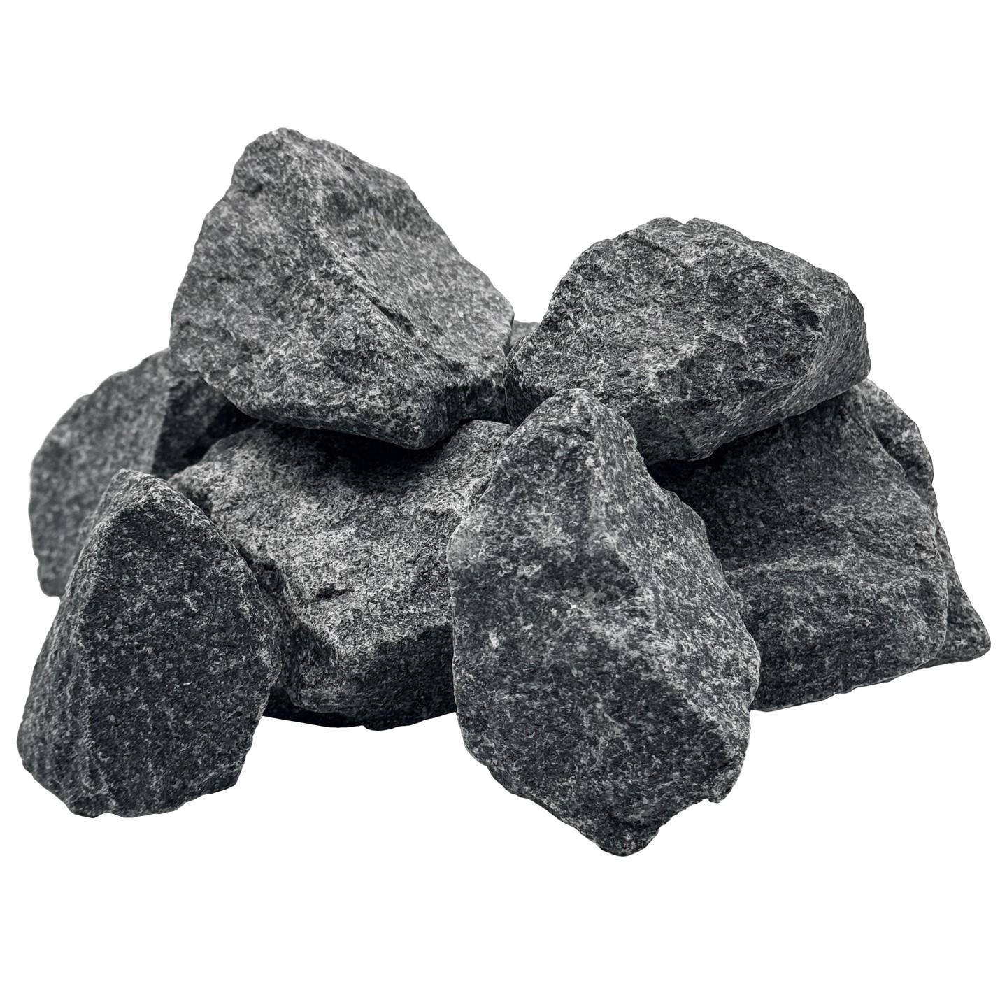 Steam rising from sauna stones